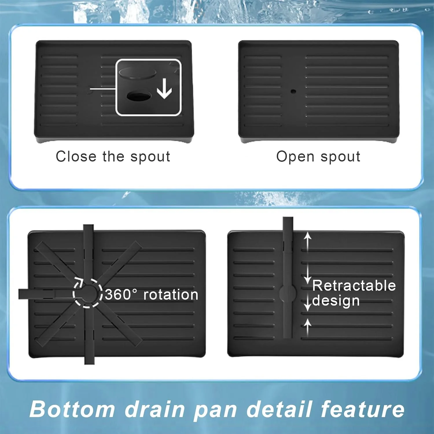 2-Tier Dish Drying Rack with Drainage Tray, Utensil Holder, Cup Hooks & Cutting Board Slot for Countertop Kitchen Storage (Black) - Image 6