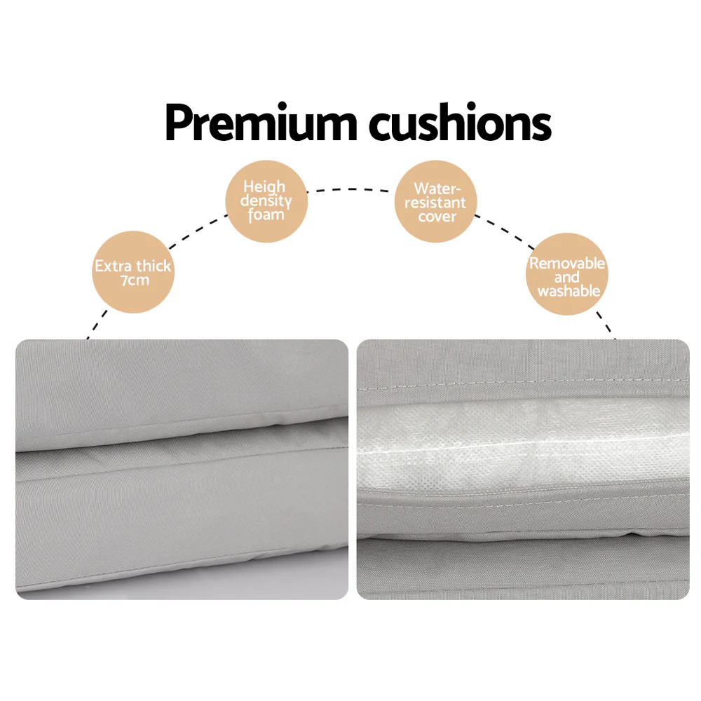 5 Piece Outdoor Dining Set White - Image 6