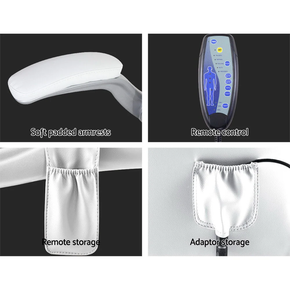 8 Point Massage Office Chair PU Leather White - Image 6