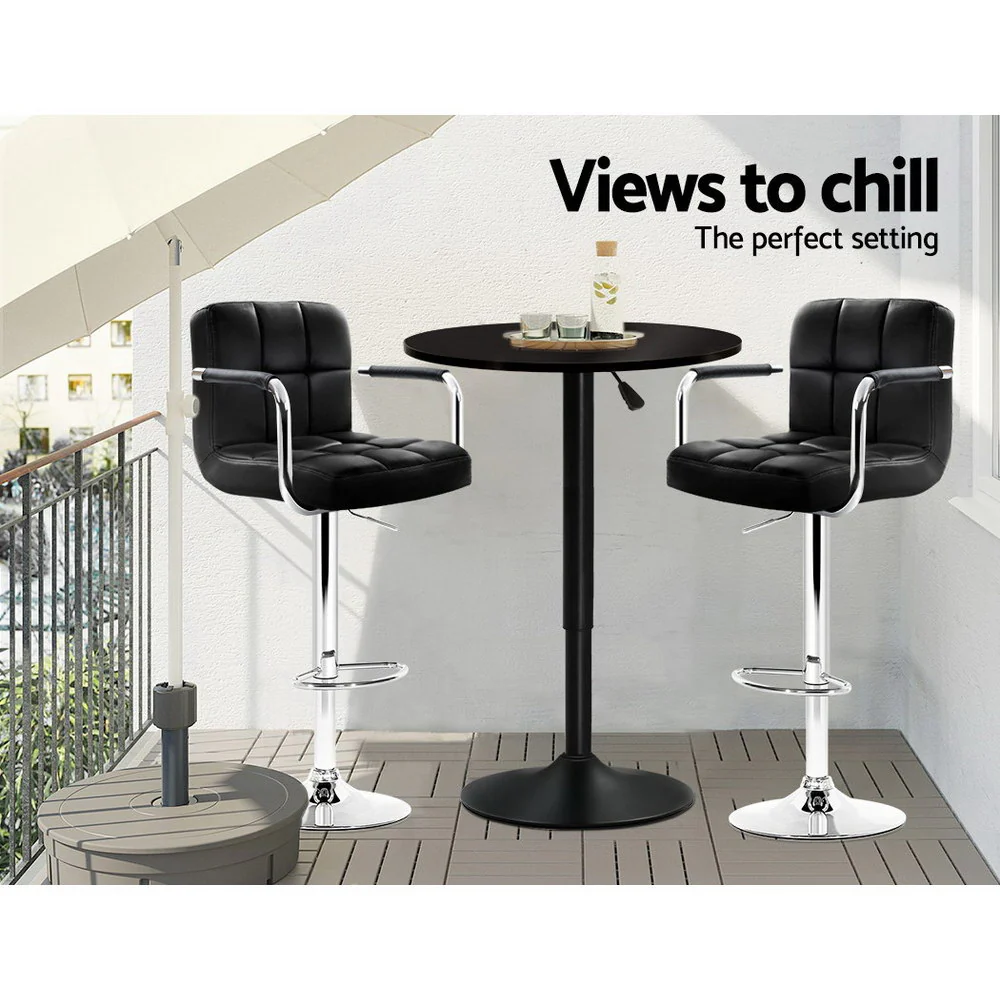 Bar Table Kitchen Tables Swivel Round Metal Black - Image 4