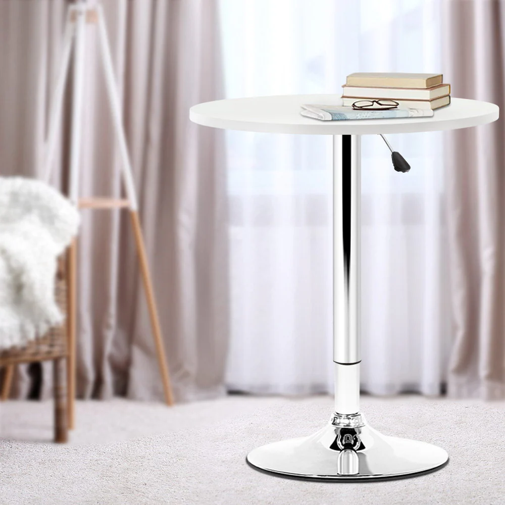 Bar Table Kitchen Tables Swivel Round Metal White - Image 7