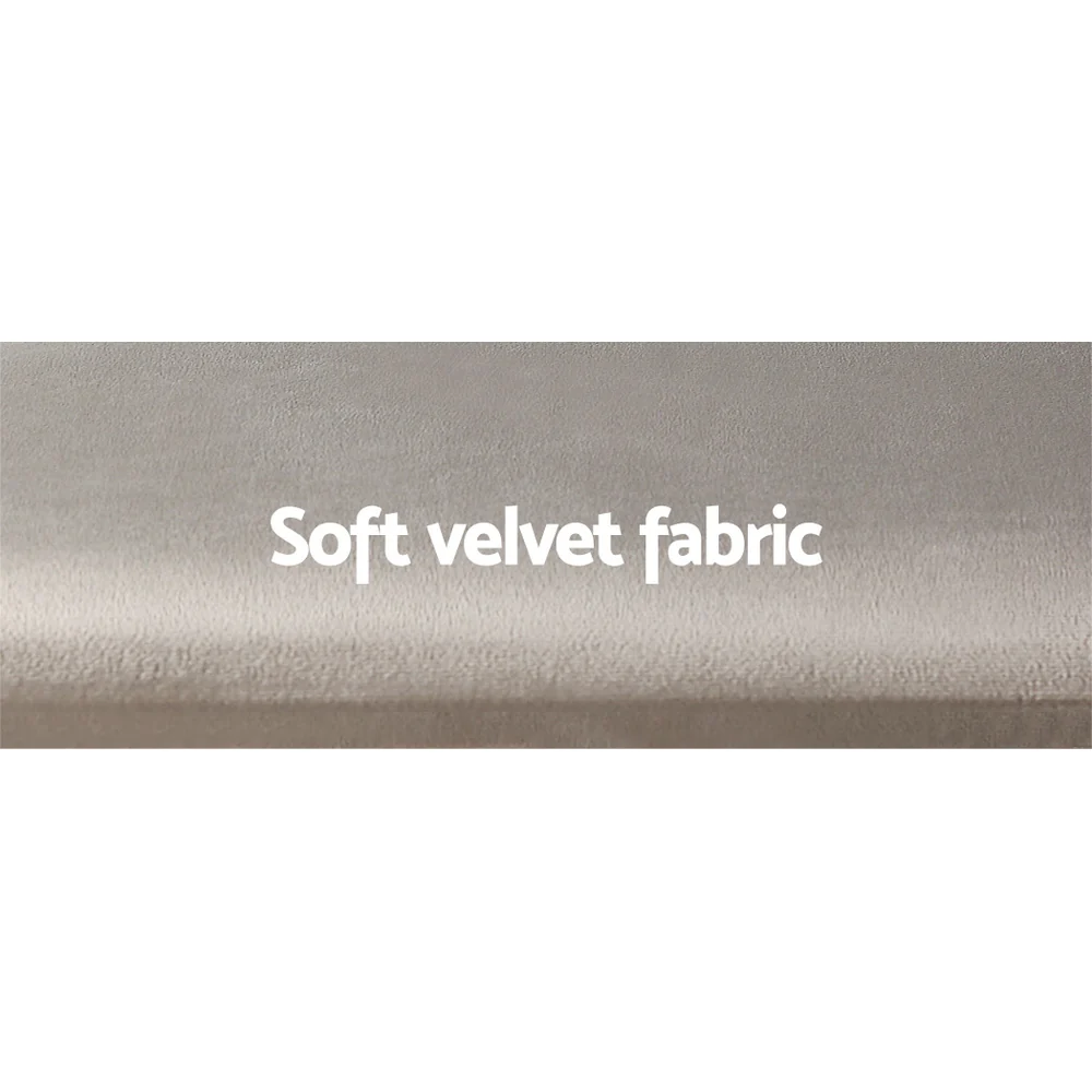 Dressing Table Stool Makeup Chair Bedroom Vanity Velvet Fabric Grey - Image 6