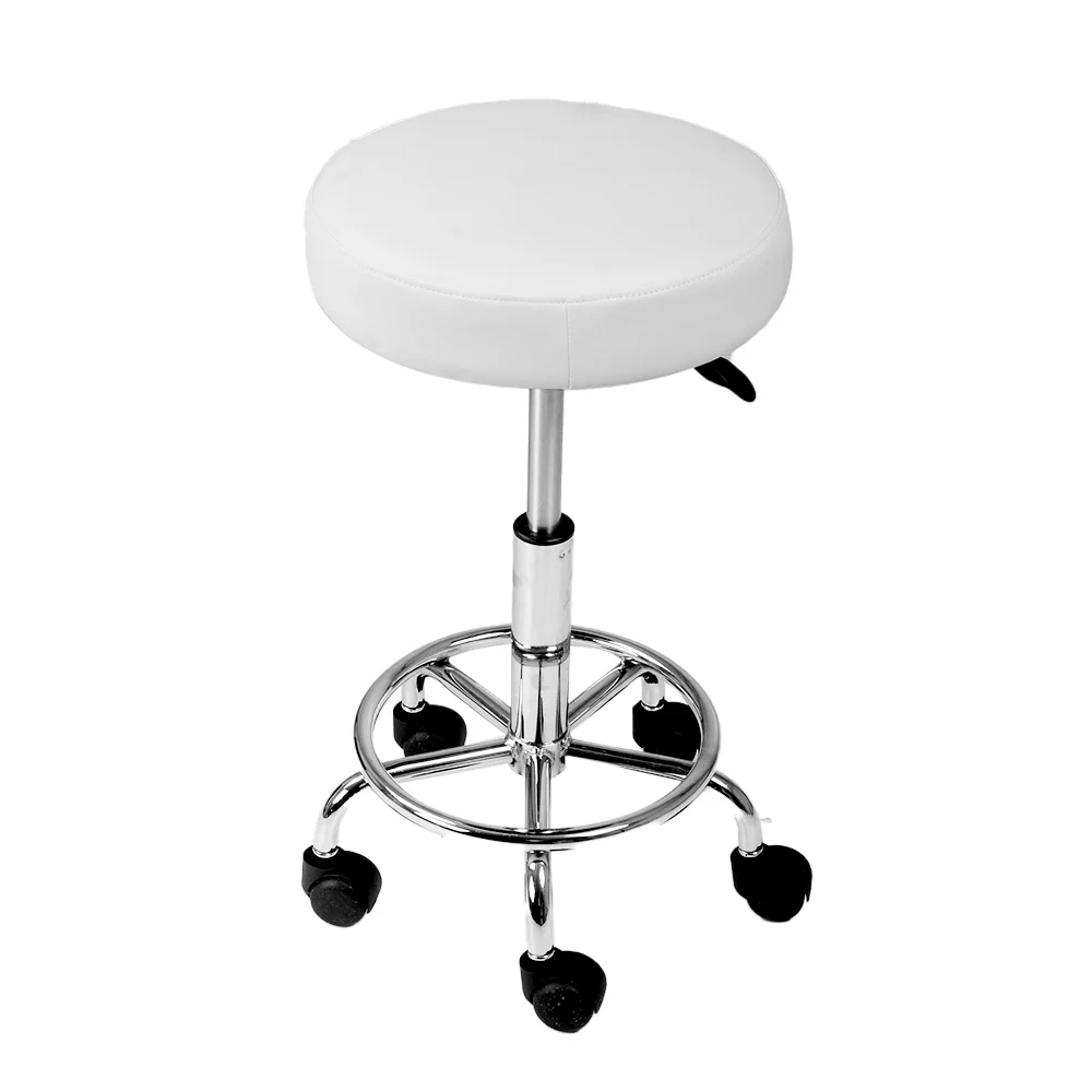 Round Chair Stools Salon Stool White Swivel Beauty Barber Hairdressing - Image 3