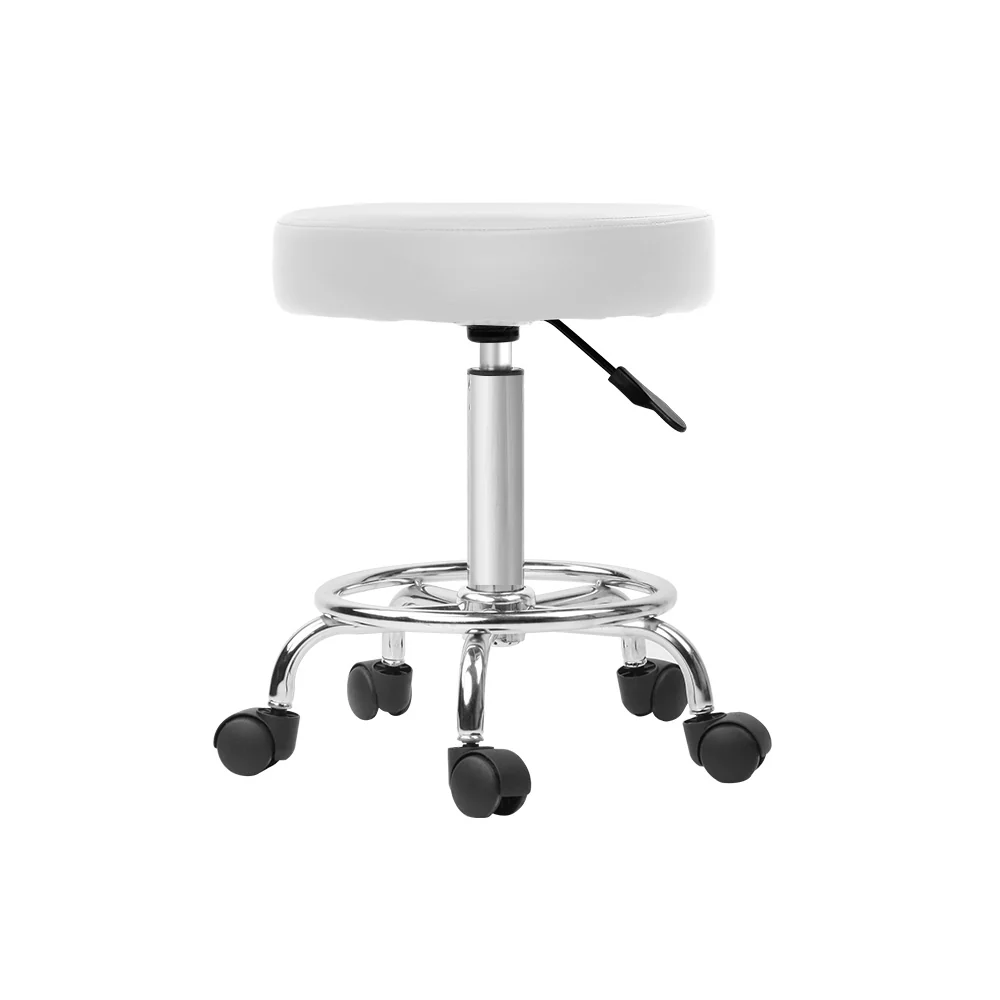 Round Chair Stools Salon Stool White Swivel Beauty Barber Hairdressing - Image 4