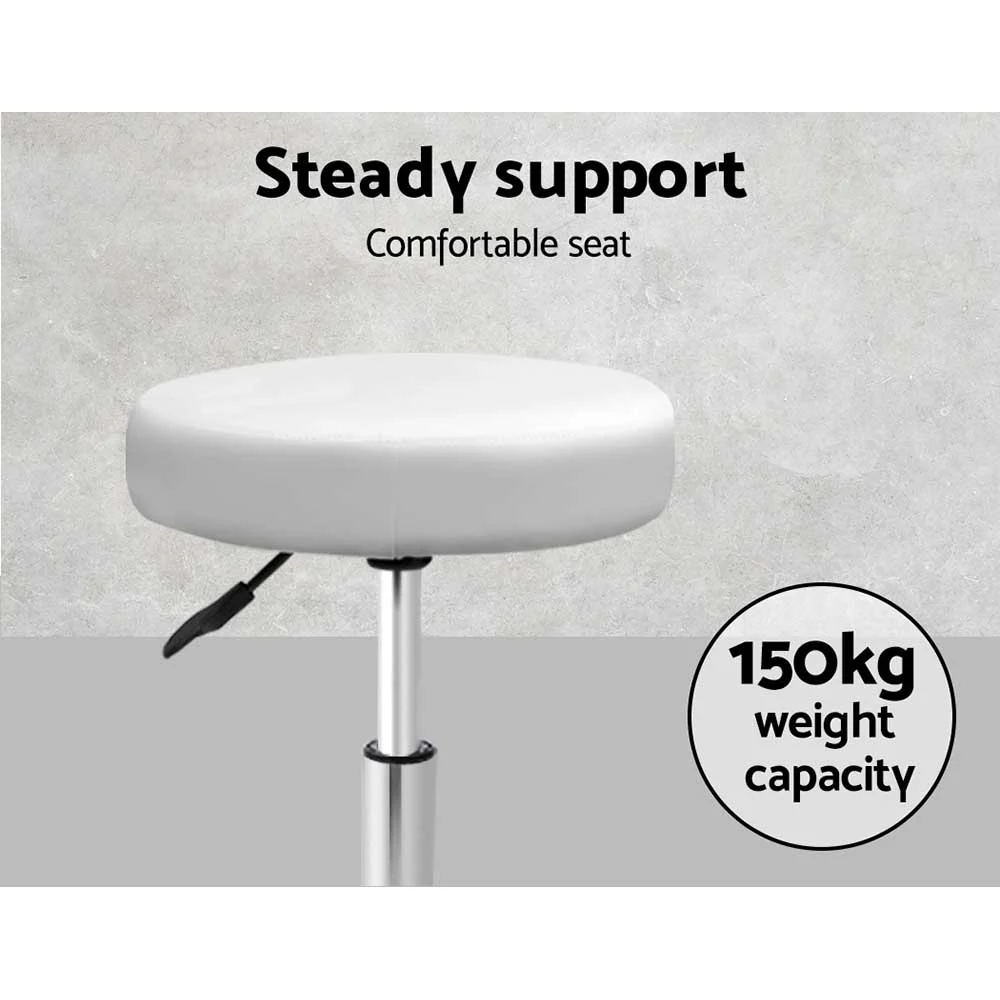 Round Chair Stools Salon Stool White Swivel Beauty Barber Hairdressing - Image 6