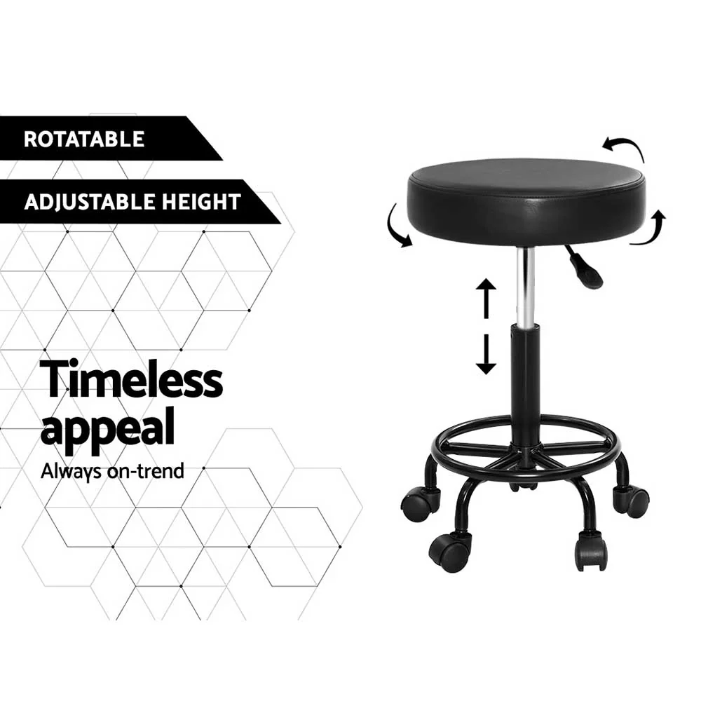 Round Salon Stool Stools Black Swivel Barber Hair Hydraulic Chairs Lift - Image 5