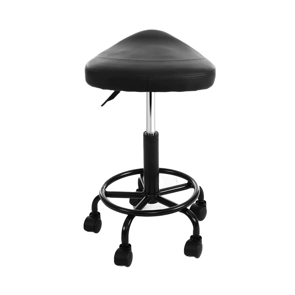 Saddle Stool Salon Chair Black Swivel Beauty Barber Hairdressing Gas Lift - Image 4
