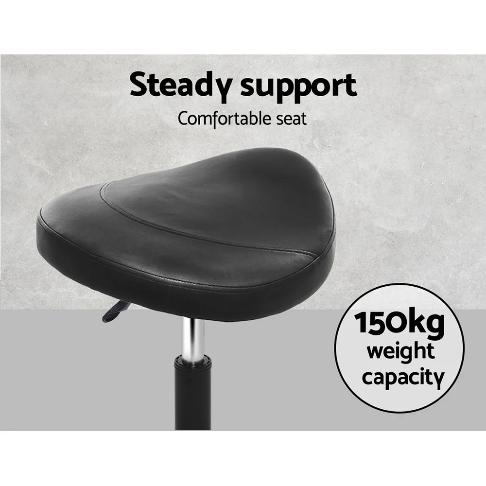Saddle Stool Salon Chair Black Swivel Beauty Barber Hairdressing Gas Lift - Image 6