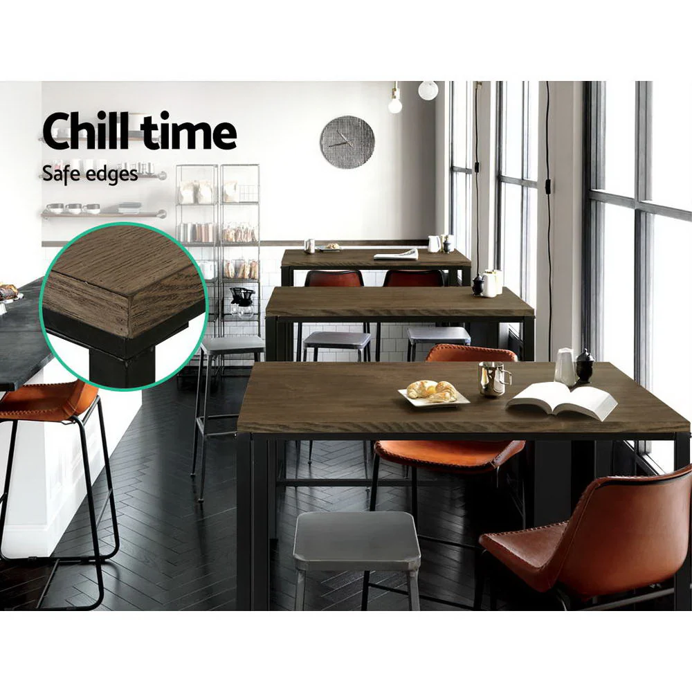 Vintage Industrial High Bar Table for Stool Kitchen Cafe Desk Dark Brown - Image 4