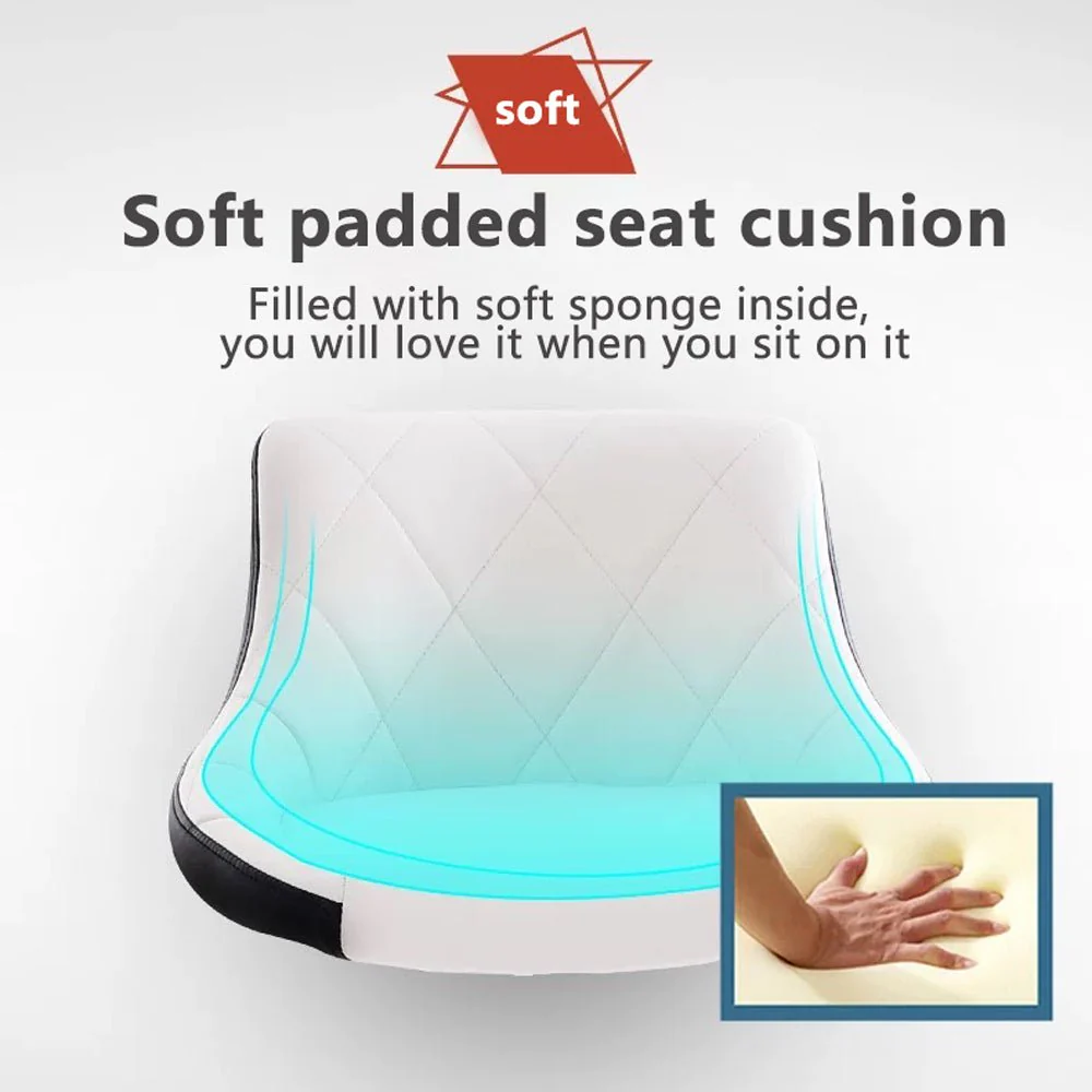 Bar Stools Kitchen Bar Stool Leather Barstools Swivel Gas Lift Counter Chairs x2 BS8403 Black - Image 5