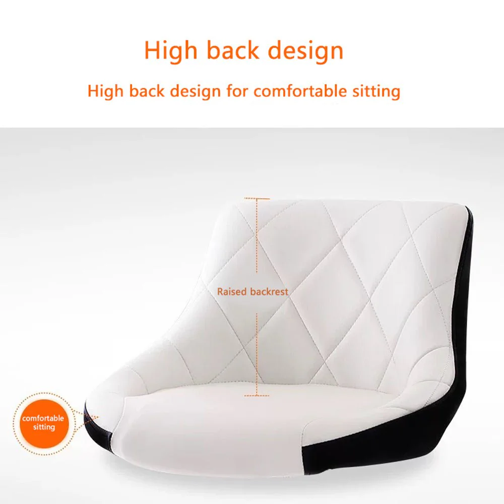 Bar Stools Kitchen Bar Stool Leather Barstools Swivel Gas Lift Counter Chairs x2 BS8403 White - Image 6