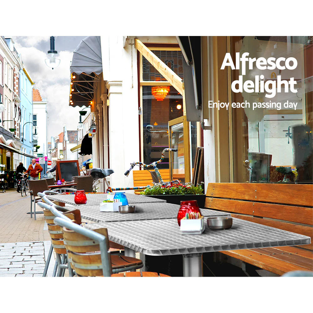 Bar Table Outdoor Furniture Adjustable Aluminium Pub Cafe Indoor Square - Image 5