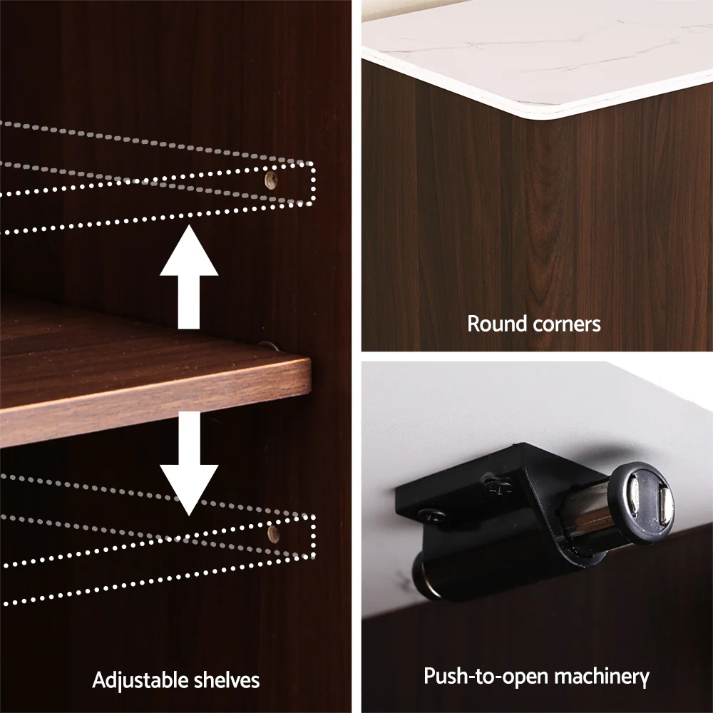 Buffet Sideboard Cabinet Marble Style Tabletop - Image 8