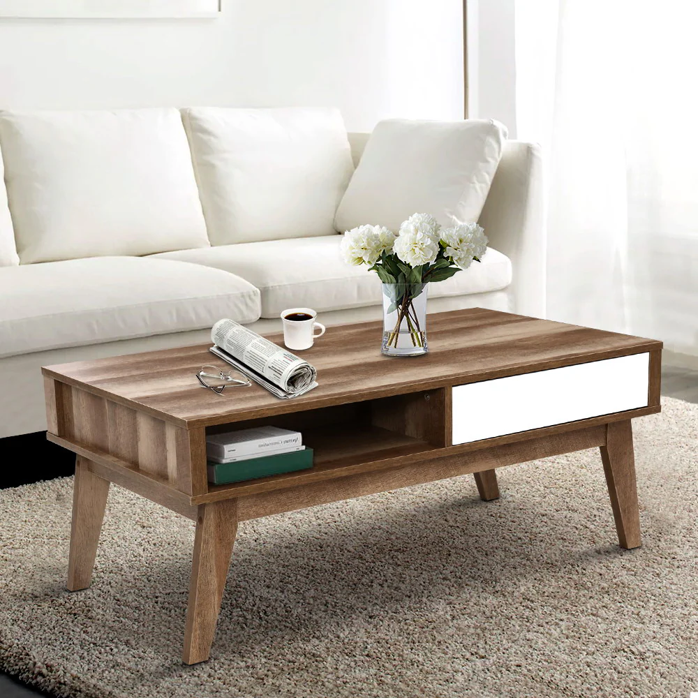 Coffee Table 2 Drawers Walnut Serena - Image 7