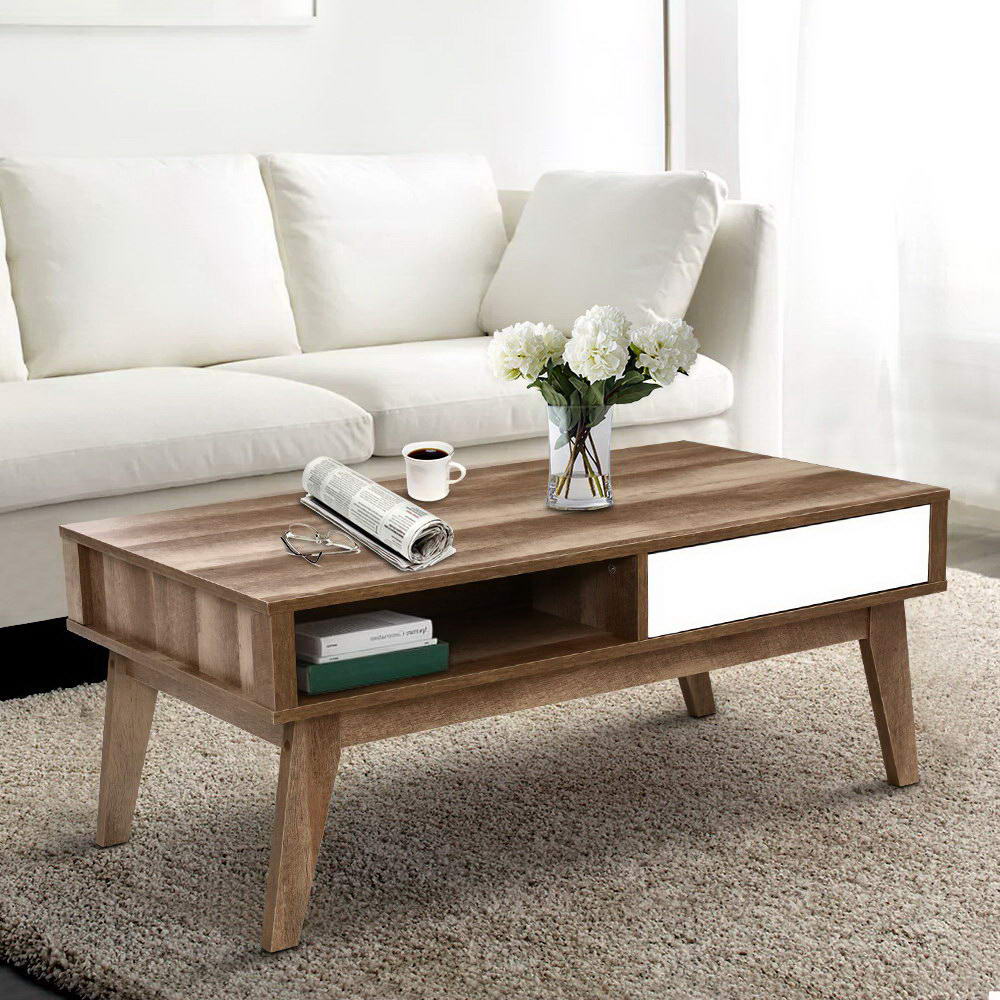Coffee Table 2 Drawers Walnut Serena - Image 8