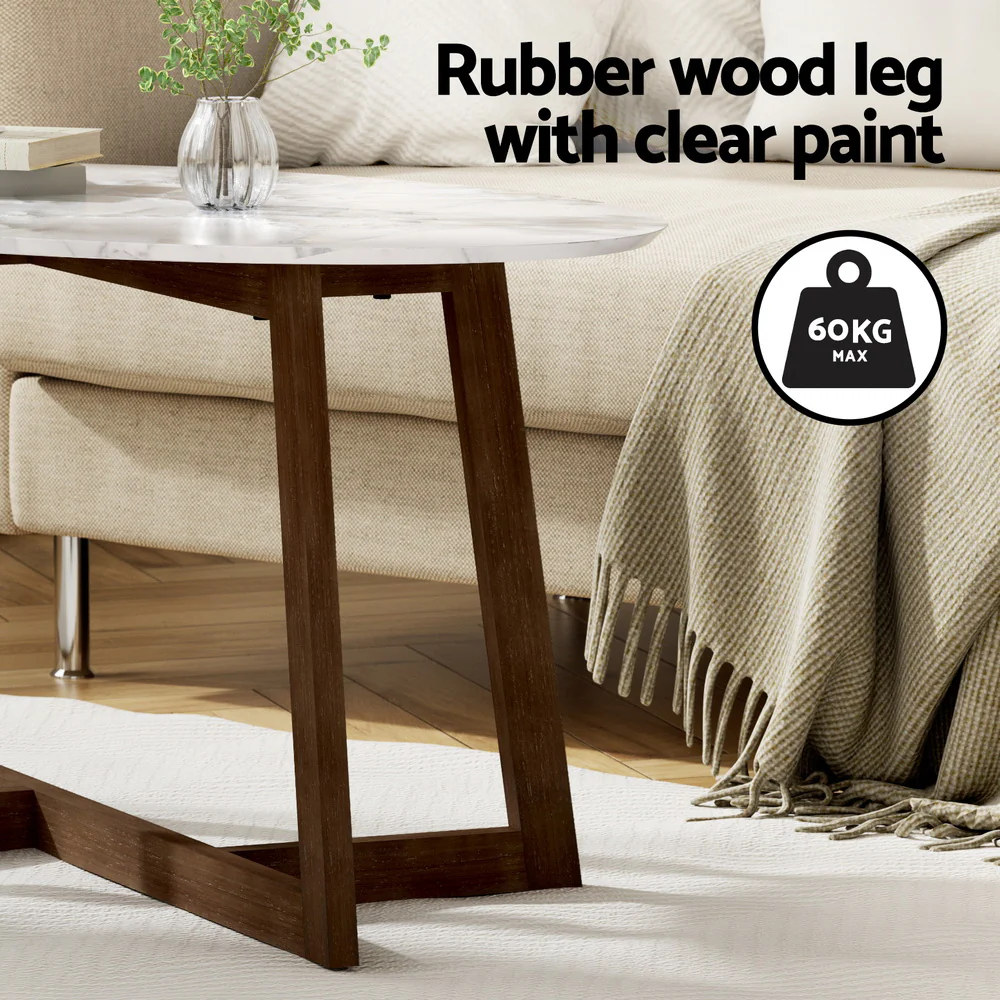 Coffee Table Oval Marble Effect - Image 5