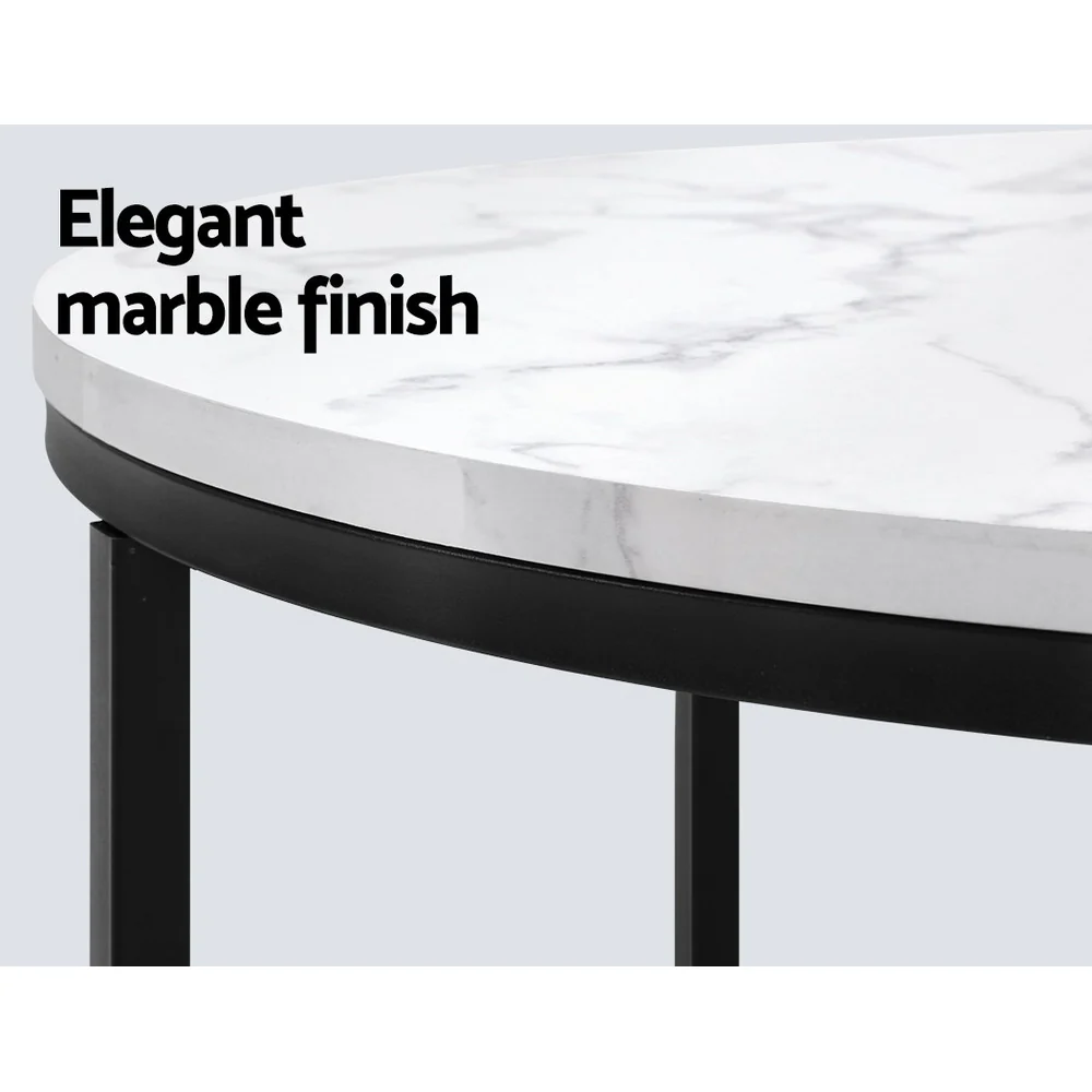 Coffee Table Round 70CM Marbel Effect - Image 3
