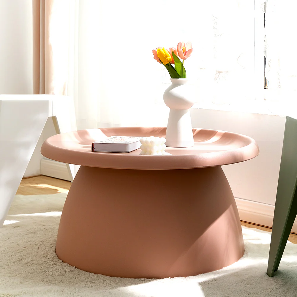 Coffee Table Round 71CM Plastic Pink - Image 5
