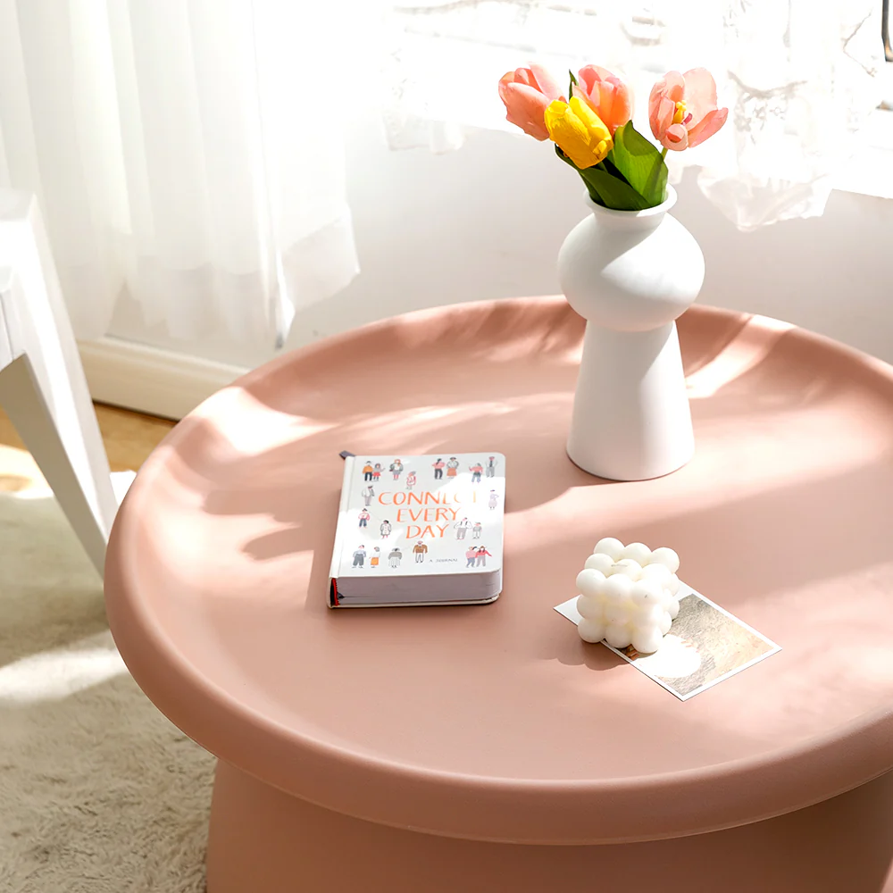Coffee Table Round 71CM Plastic Pink - Image 6