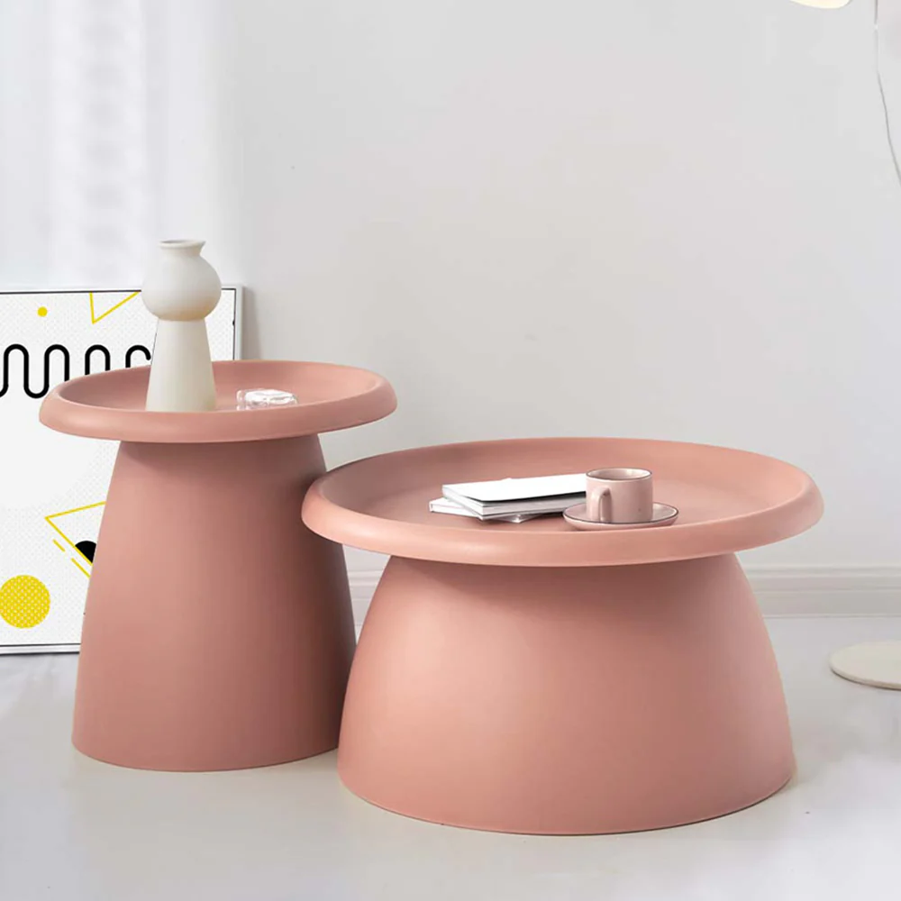 Coffee Table Round 71CM Plastic Pink - Image 7