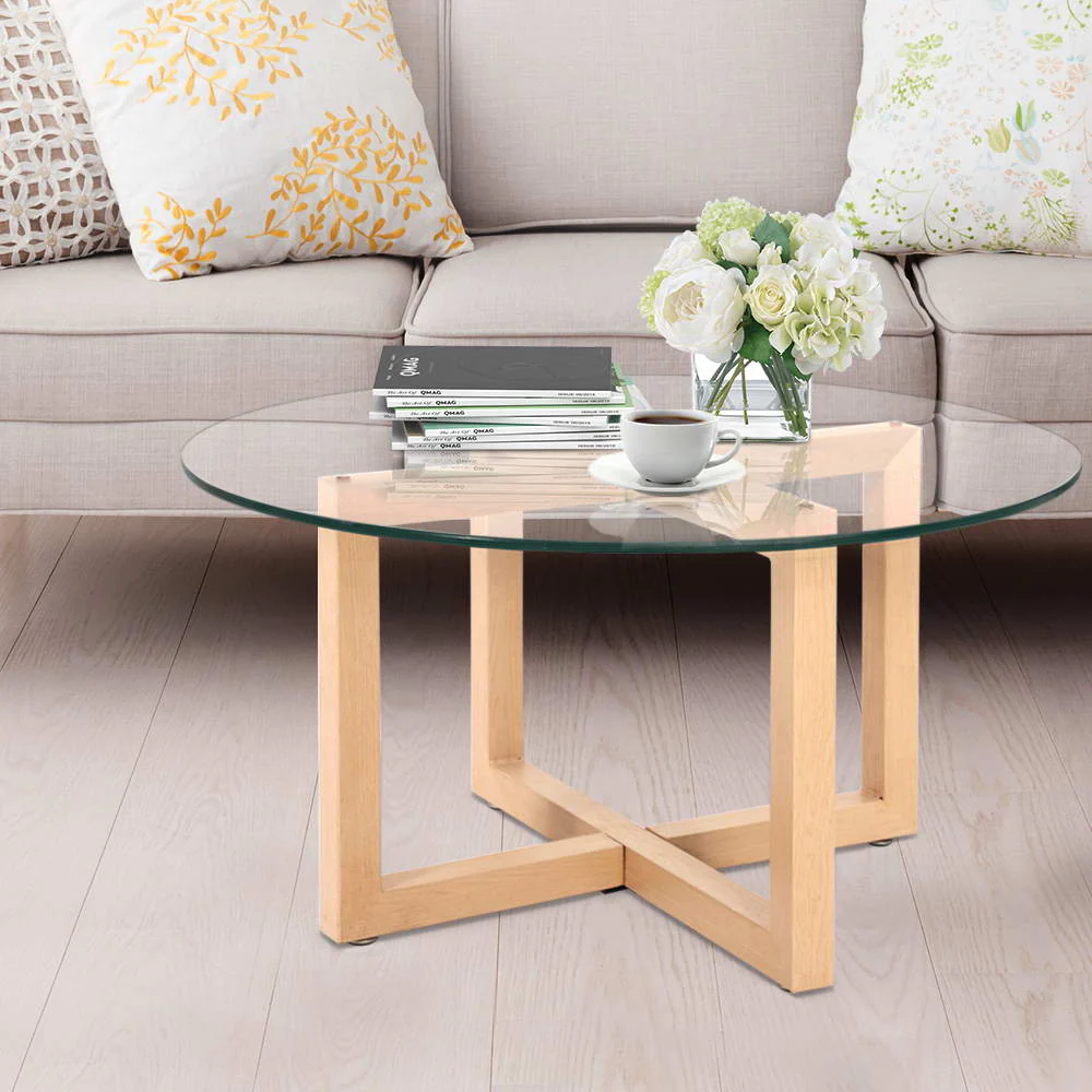 Coffee Table Round 80CM Tempered Glass - Image 7