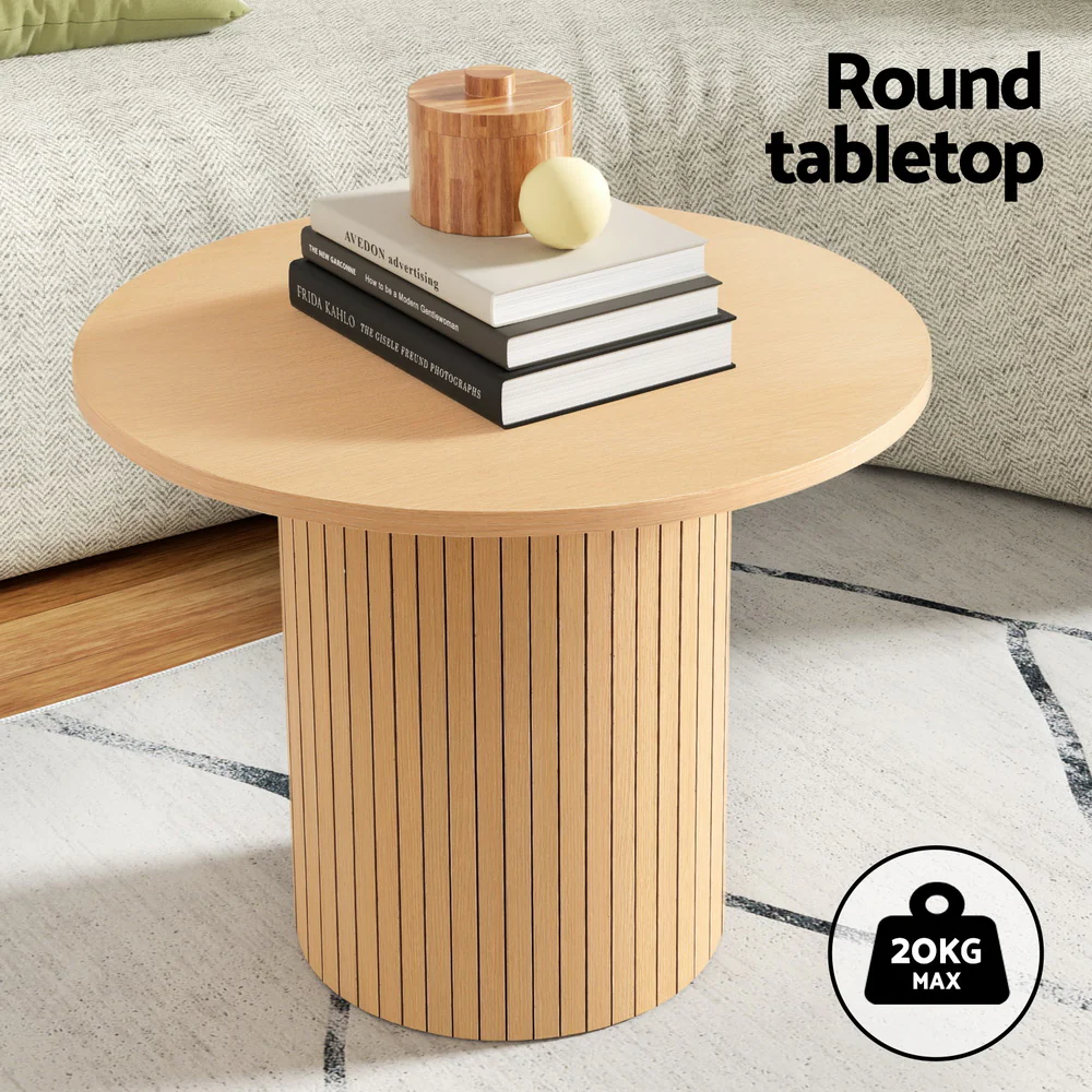 Coffee Table Round Fluted - Image 5