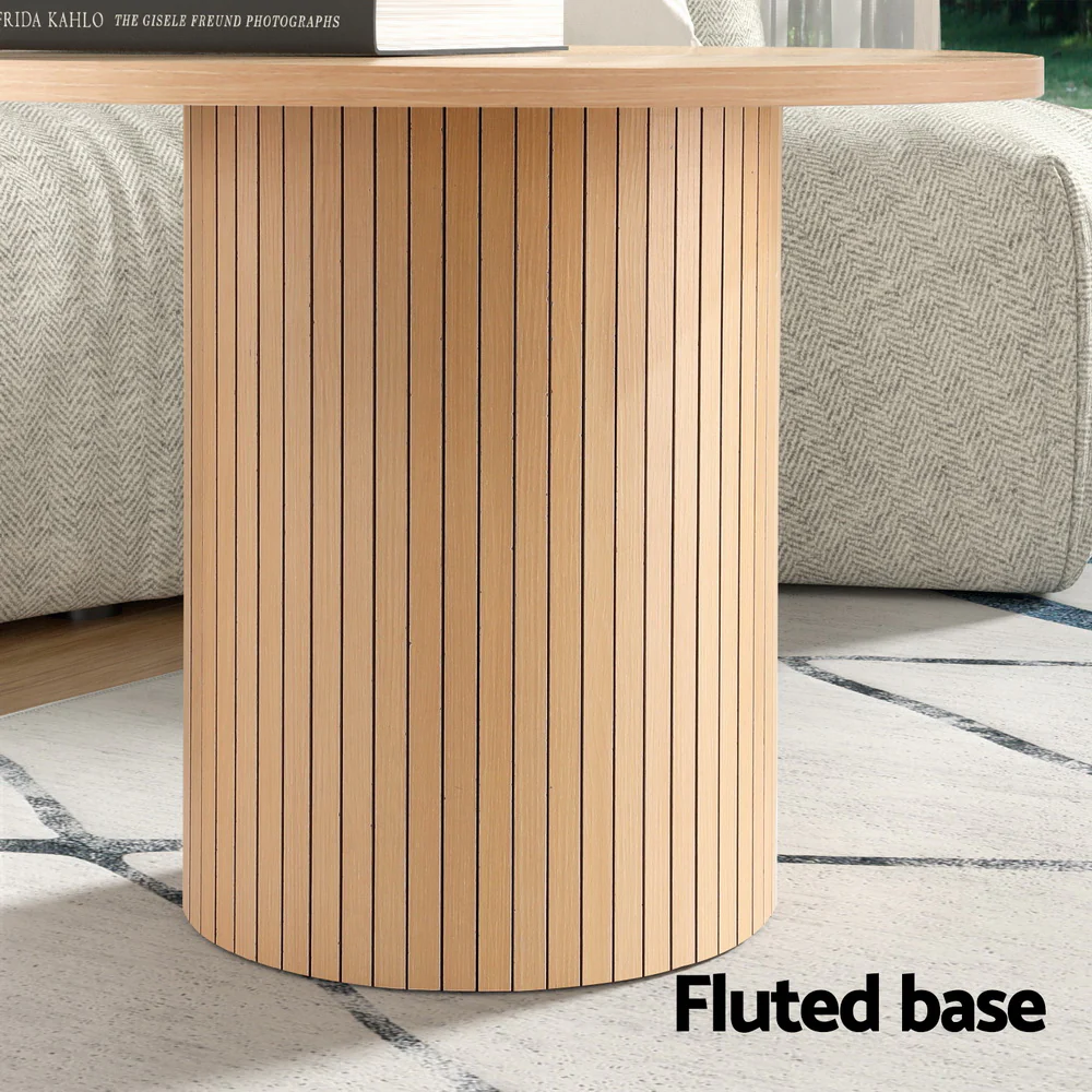 Coffee Table Round Fluted - Image 6
