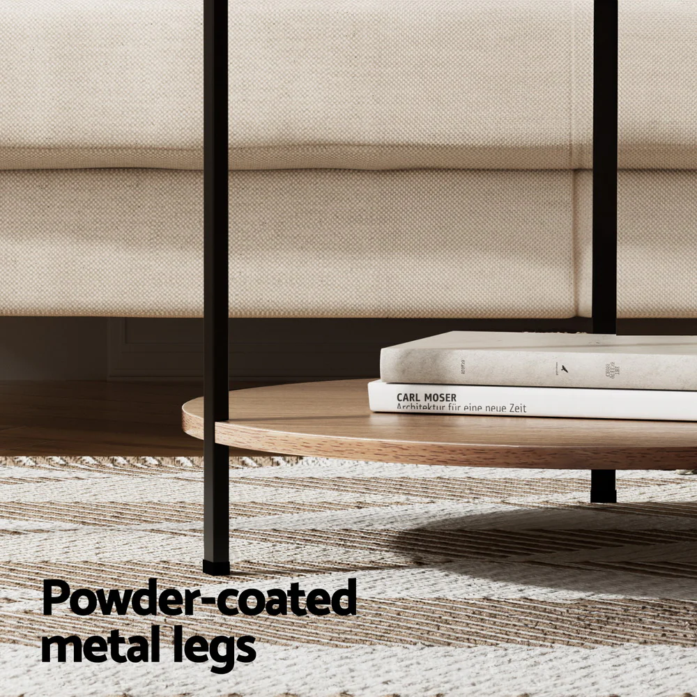 Coffee Table Side Table Round White Cedric - Image 6