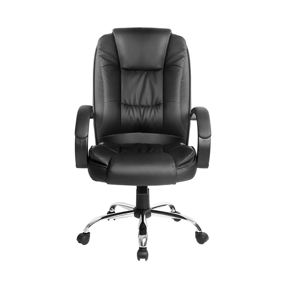 Executive Office Chair Leather Tilt Black - Image 3
