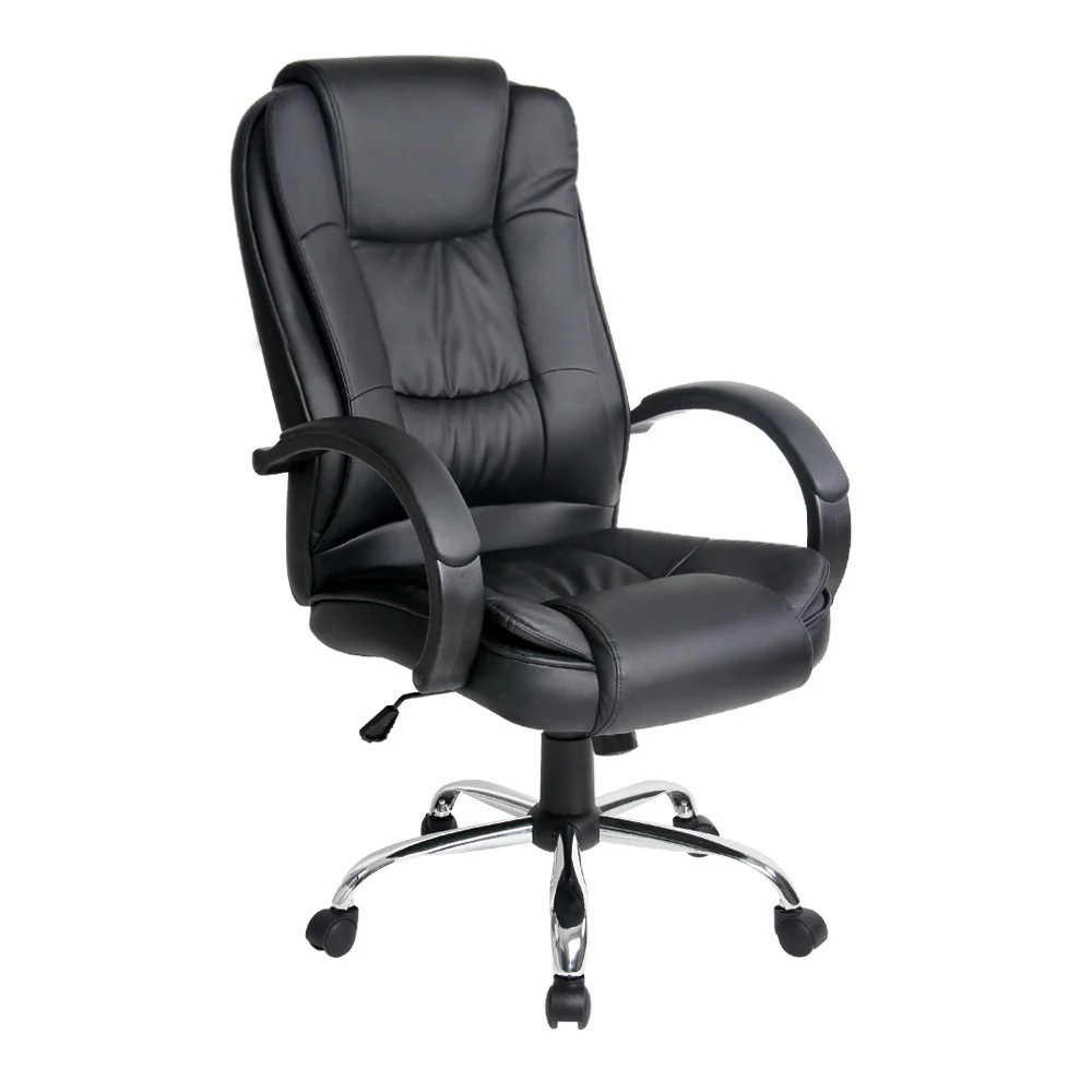 Executive Office Chair Leather Tilt Black - Image 8