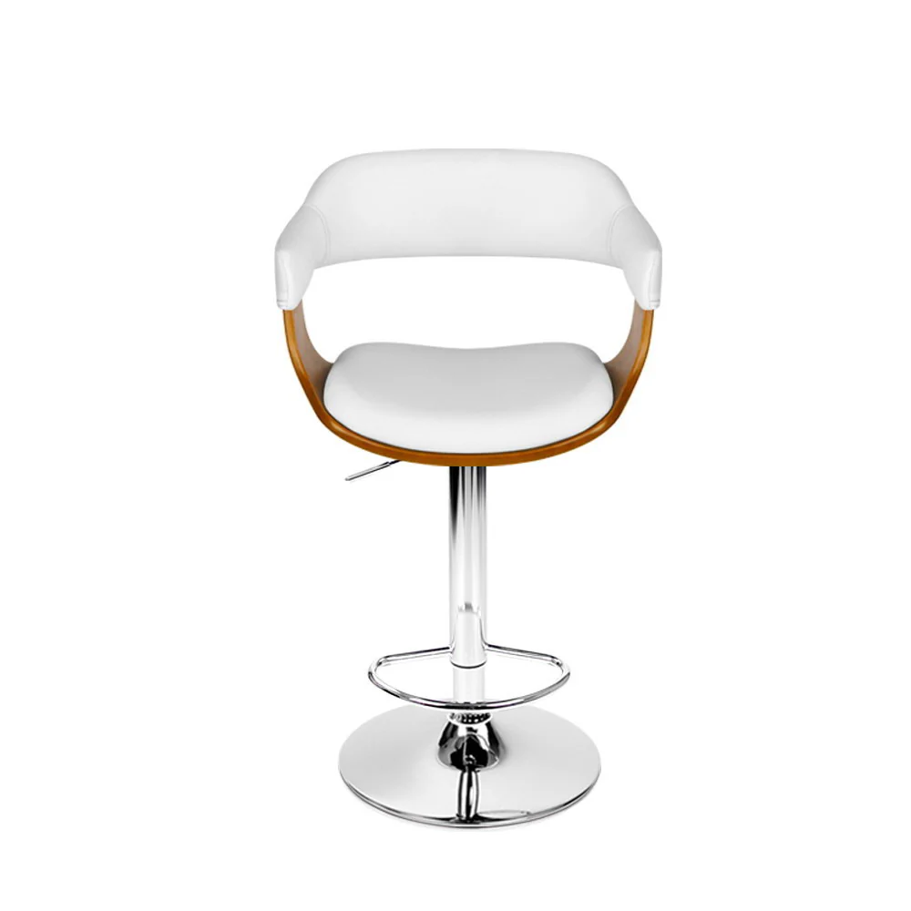 Finley Wooden Gas Lift Bar Stool With Armrest White - Image 3