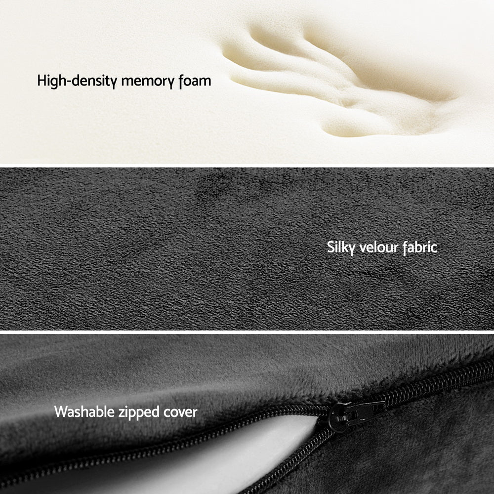 Seat Cushion Memory Foam Pillow Back Pain Relief Chair Pad Black - Image 5