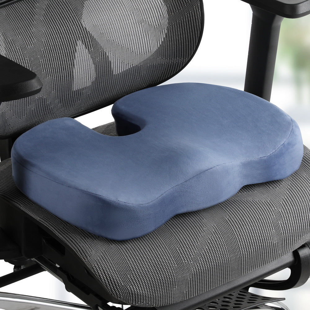 Seat Cushion Memory Foam Pillow Back Pain Relief Chair Pad Blue - Image 7
