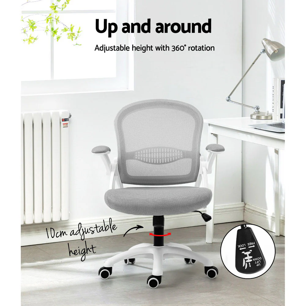 Mesh Office Chair Mid Back Grey - Image 4