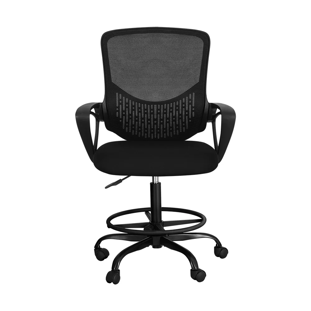 Office Chair Drafting Stool Computer Standing Desk Mesh Chairs Black - Image 3