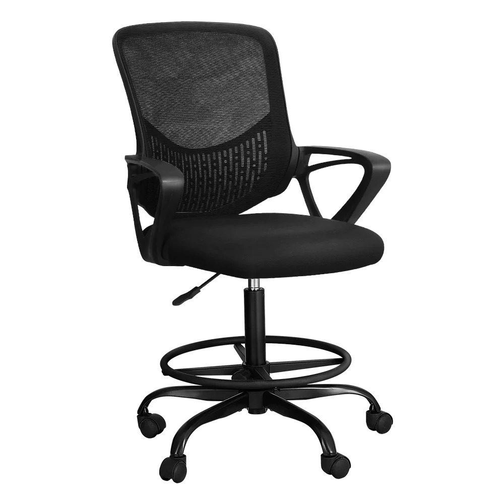Office Chair Drafting Stool Computer Standing Desk Mesh Chairs Black - Image 7