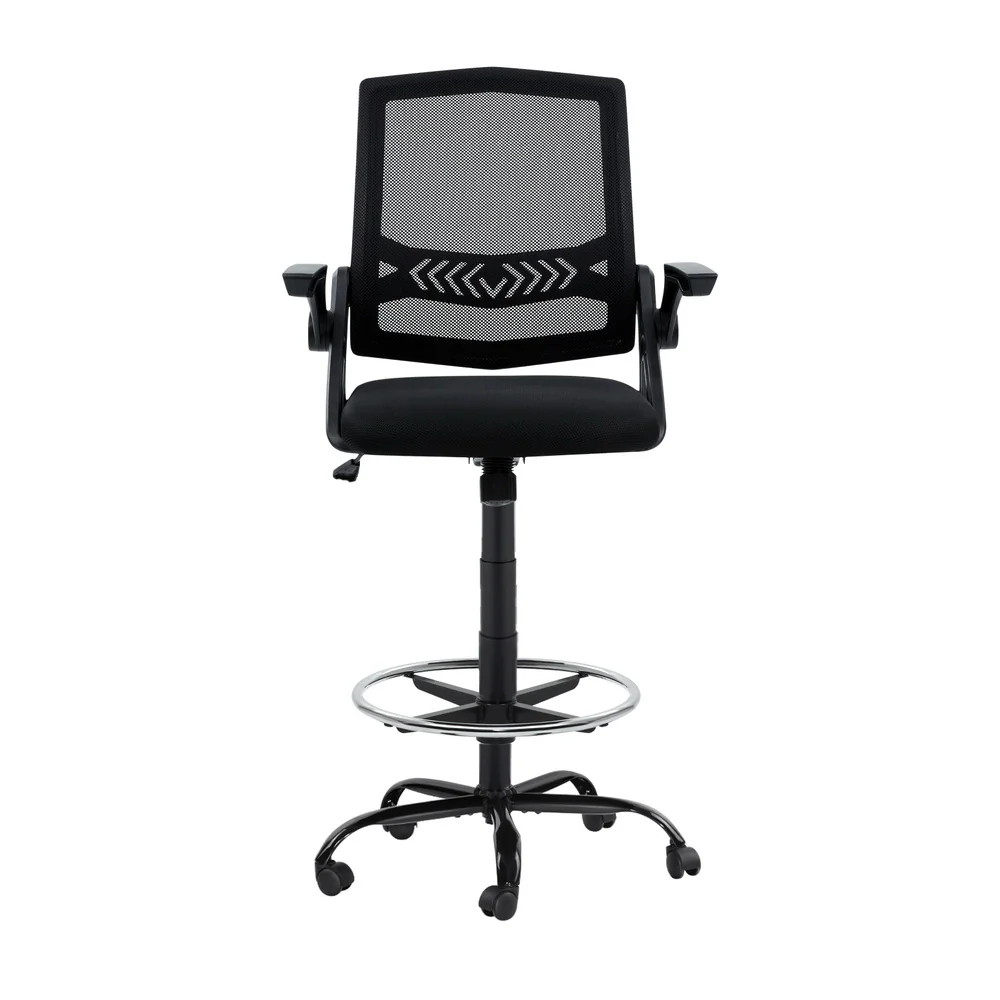 Office Chair Drafting Stool Mesh Chairs Black - Image 3