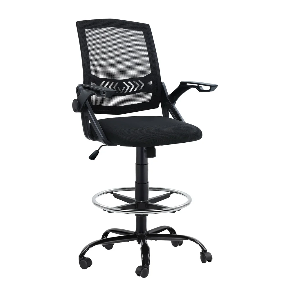 Office Chair Drafting Stool Mesh Chairs Black - Image 8