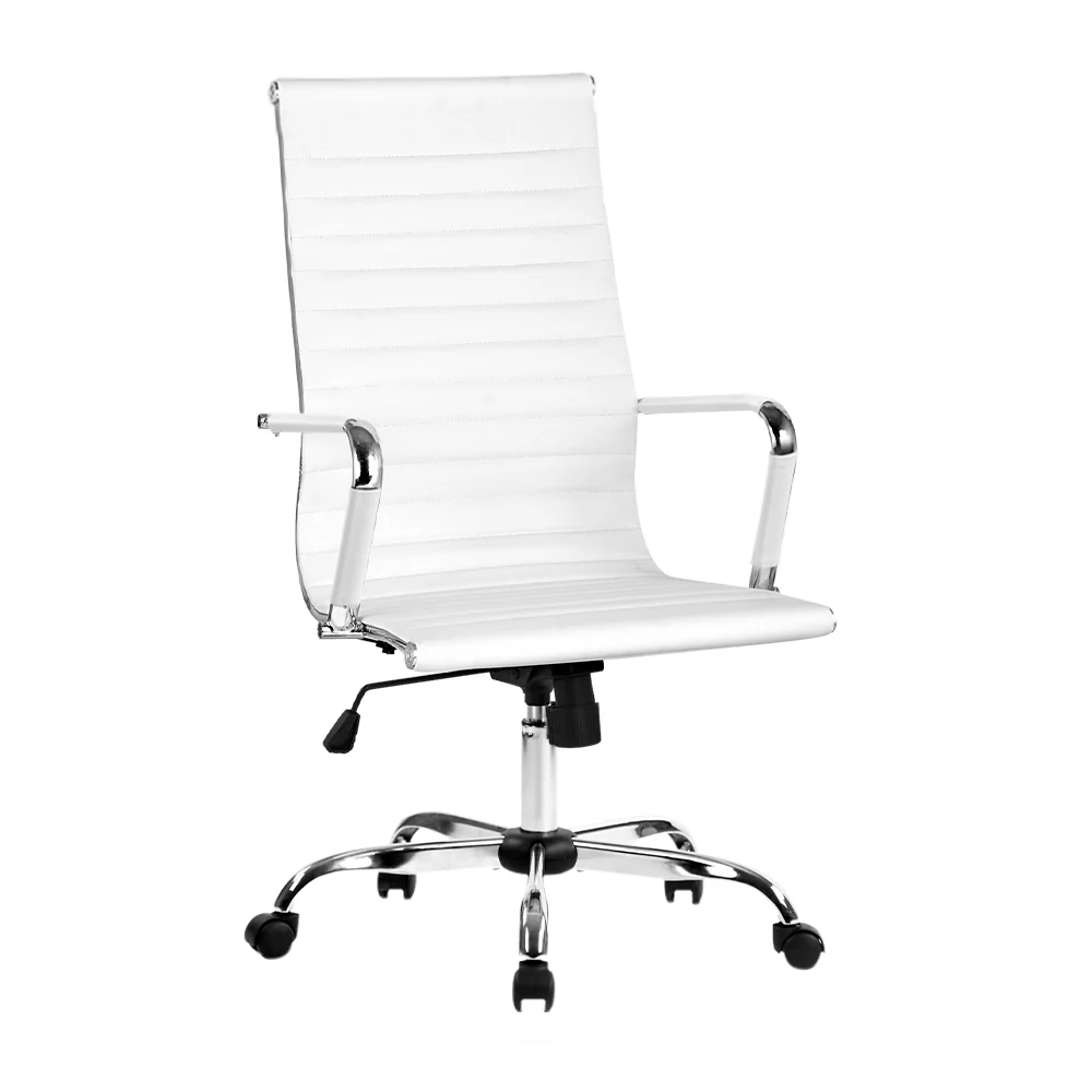Office Chair PU Leather High Back White - Image 8