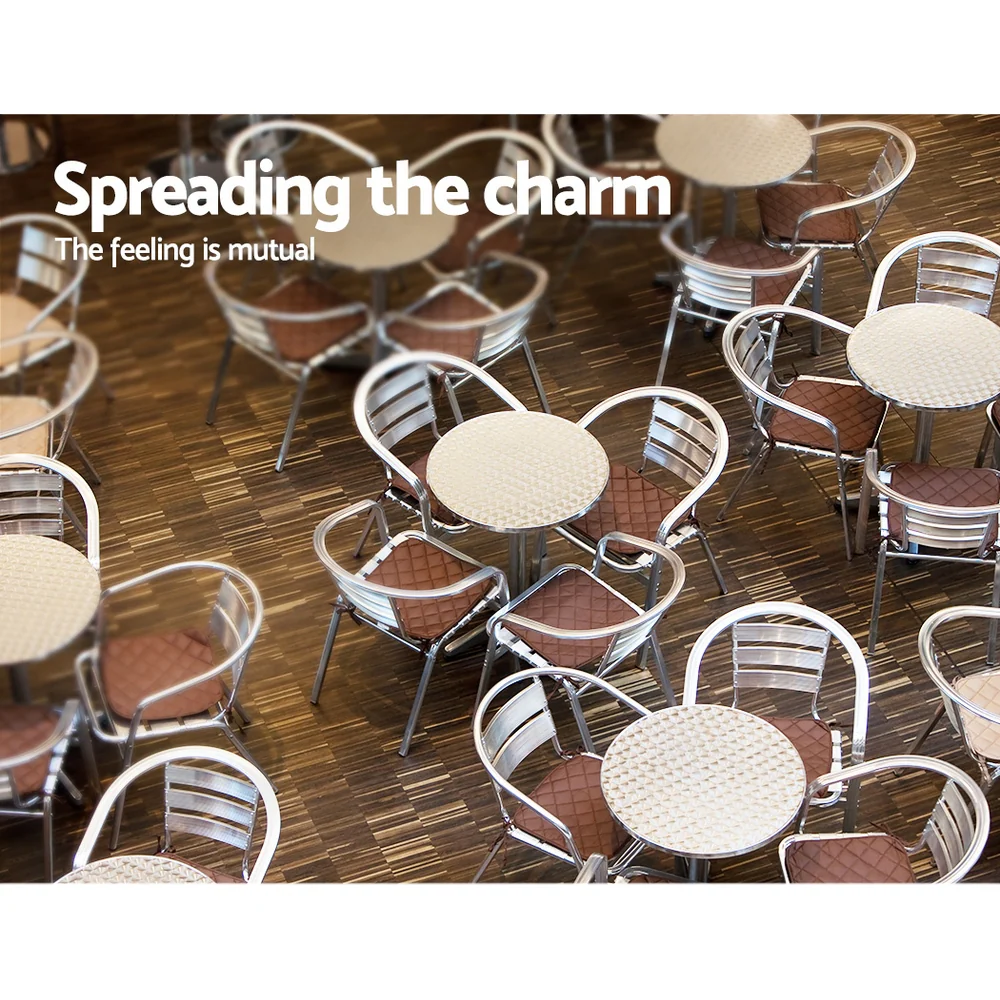 Outdoor Bar Table Indoor Furniture Adjustable Aluminium Round 70/110cm - Image 5