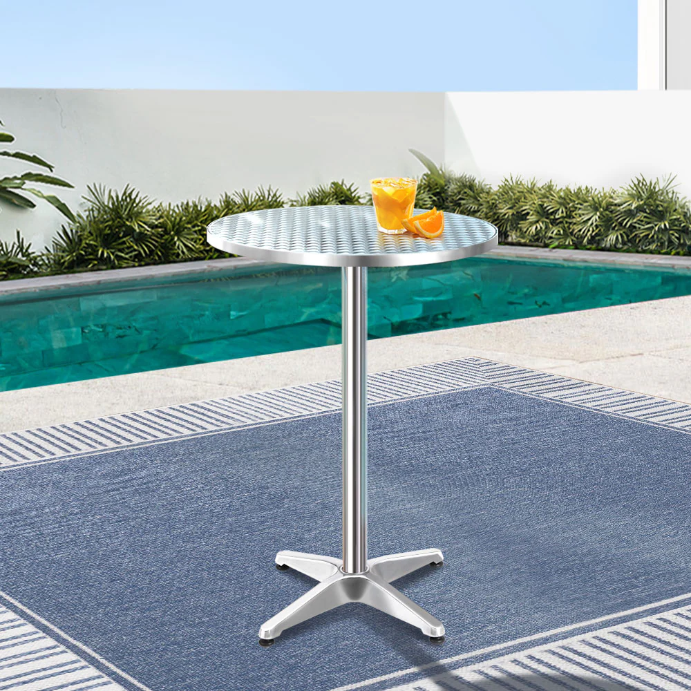 Outdoor Bar Table Indoor Furniture Adjustable Aluminium Round 70/110cm - Image 7