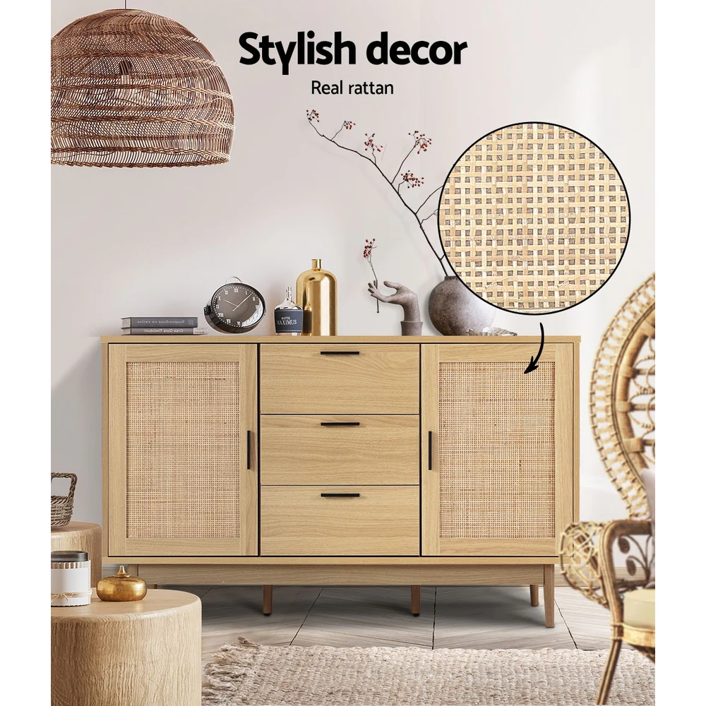 Rattan Buffet Sideboard - BRIONY Oak - Image 5