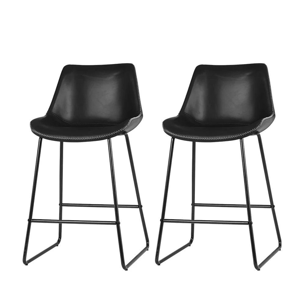 Set of 2 Archer Bar Stools - Black - Image 7