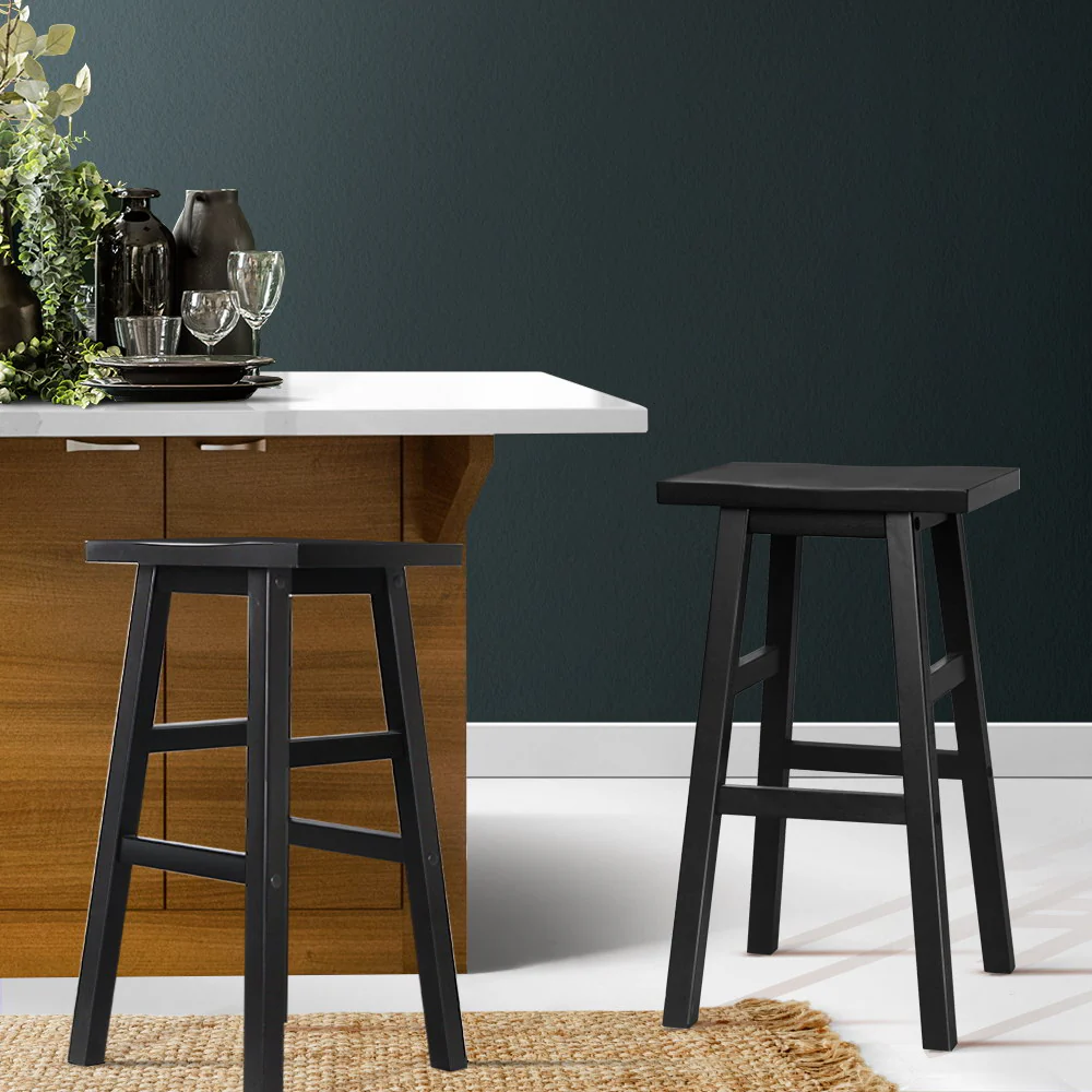 Set of 2 Arden Saddle Seat Bar Stools - Black - Image 7