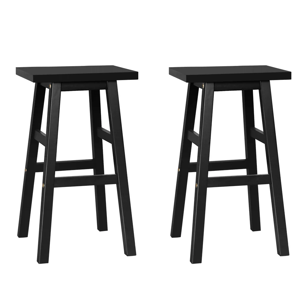 Set of 2 Arden Saddle Seat Bar Stools - Black - Image 8