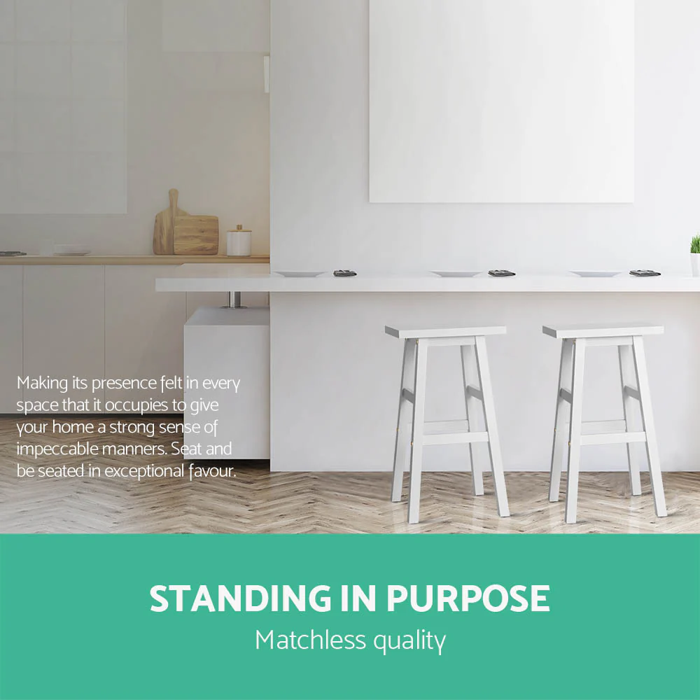 Set of 2 Arden Saddle Seat Bar Stools - White - Image 4