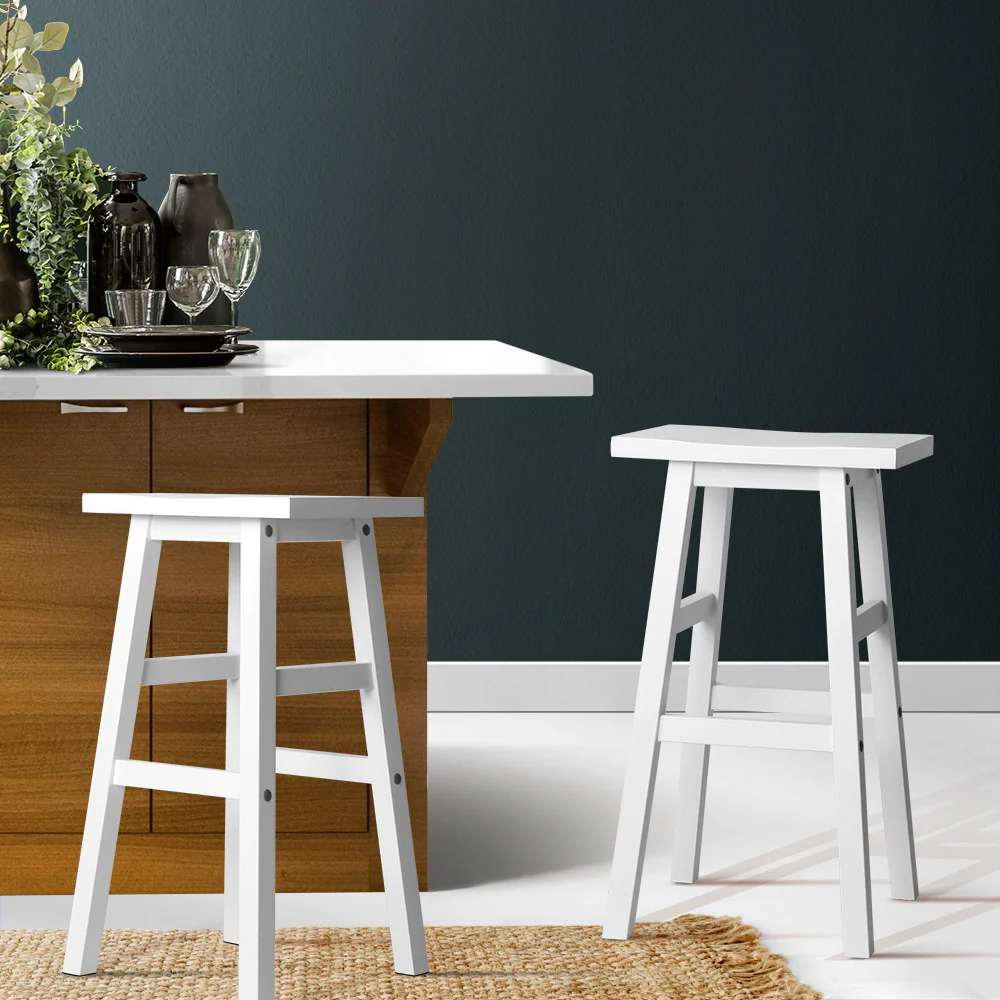 Set of 2 Arden Saddle Seat Bar Stools - White - Image 7