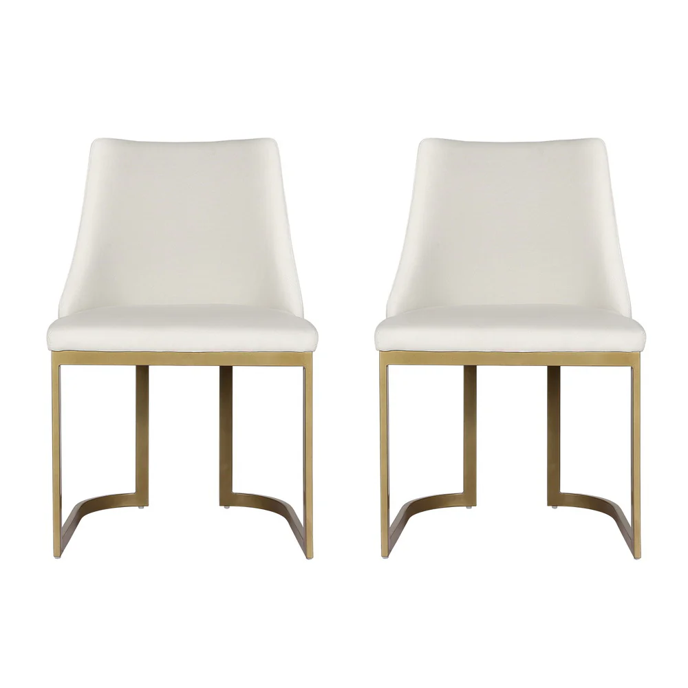 Set of 2 Balen Dining Chairs Linen Fabric Beige - Image 3