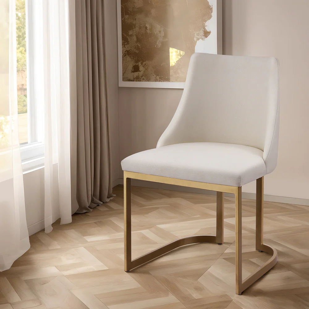 Set of 2 Balen Dining Chairs Linen Fabric Beige - Image 7