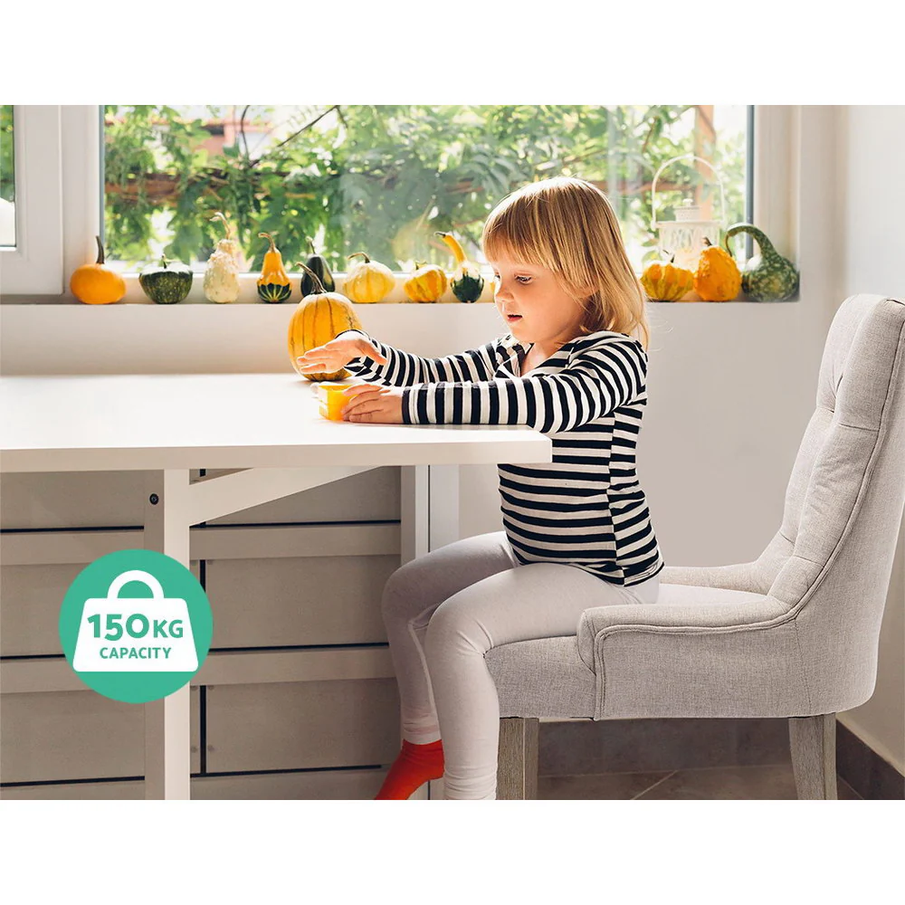 Set of 2 Dining Chair Beige CAYES French Provincial Chairs Wooden Fabric Retro Cafe - Image 6